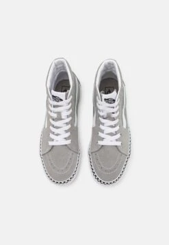 Vans Sk8-Hi Unisex - High-Top Trainers - Checkerboard Foxing Drizzle/True White -Vans Shop UK 0c74f3d1ea3e448da8401f9626352e4e