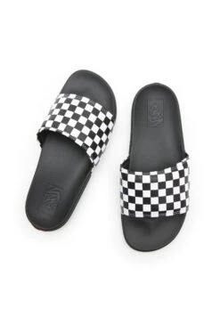 Vans La Costa Slide-On Unisex - Pool Slides - (Checkerboard) True White/Black -Vans Shop UK 3bc1be8637184bd7adfb868dd7f8eb0d